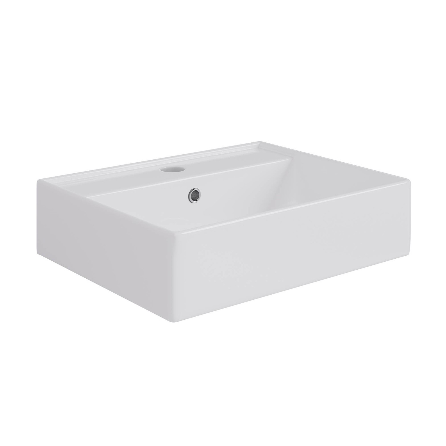 White Square Wall Hung Basin 497mm - Bowen - Image 3