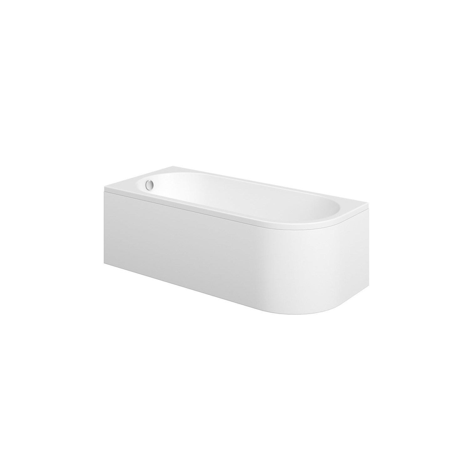 J Shape Shower Bath Left Hand with Front Panel & Chrome Bath Screen 1700 x 750mm - Jersey - Image 4