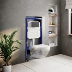 1180mm Wall Hung Toilet Frame & Gunmetal Dual Flush Plate with Concealed Cistern - Live Your Colour