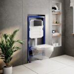 1180mm Wall Hung Toilet Frame & Black Dual Flush Plate with Concealed Cistern - Live Your Colour