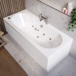 Double Ended Whirlpool Spa Bath with 8 Chrome Whirlpool Jets 1700 x 750mm - Burford