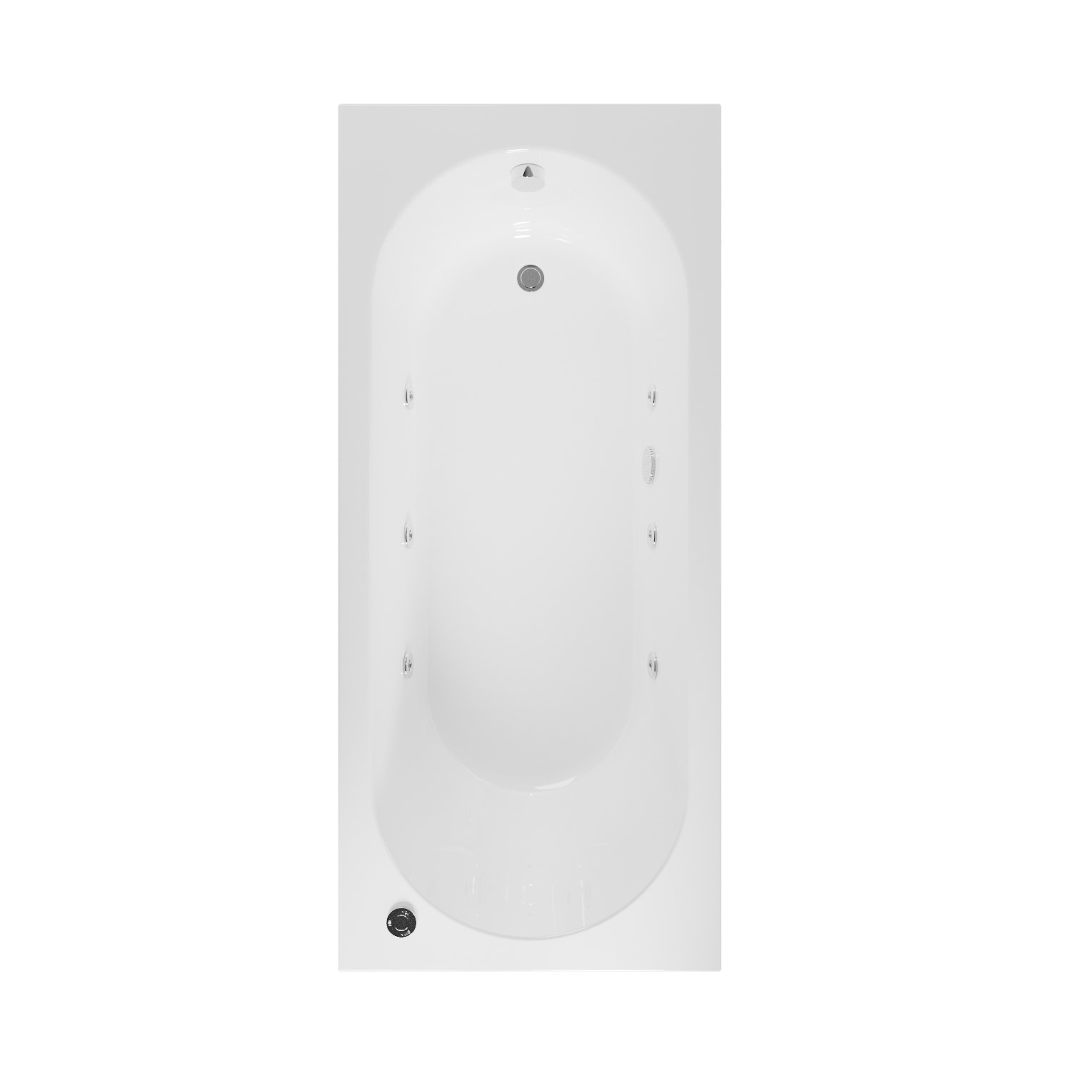 Single Ended Whirlpool Spa Bath with 6 Whirlpool Jets 1700 x 750mm - Alton - Image 4
