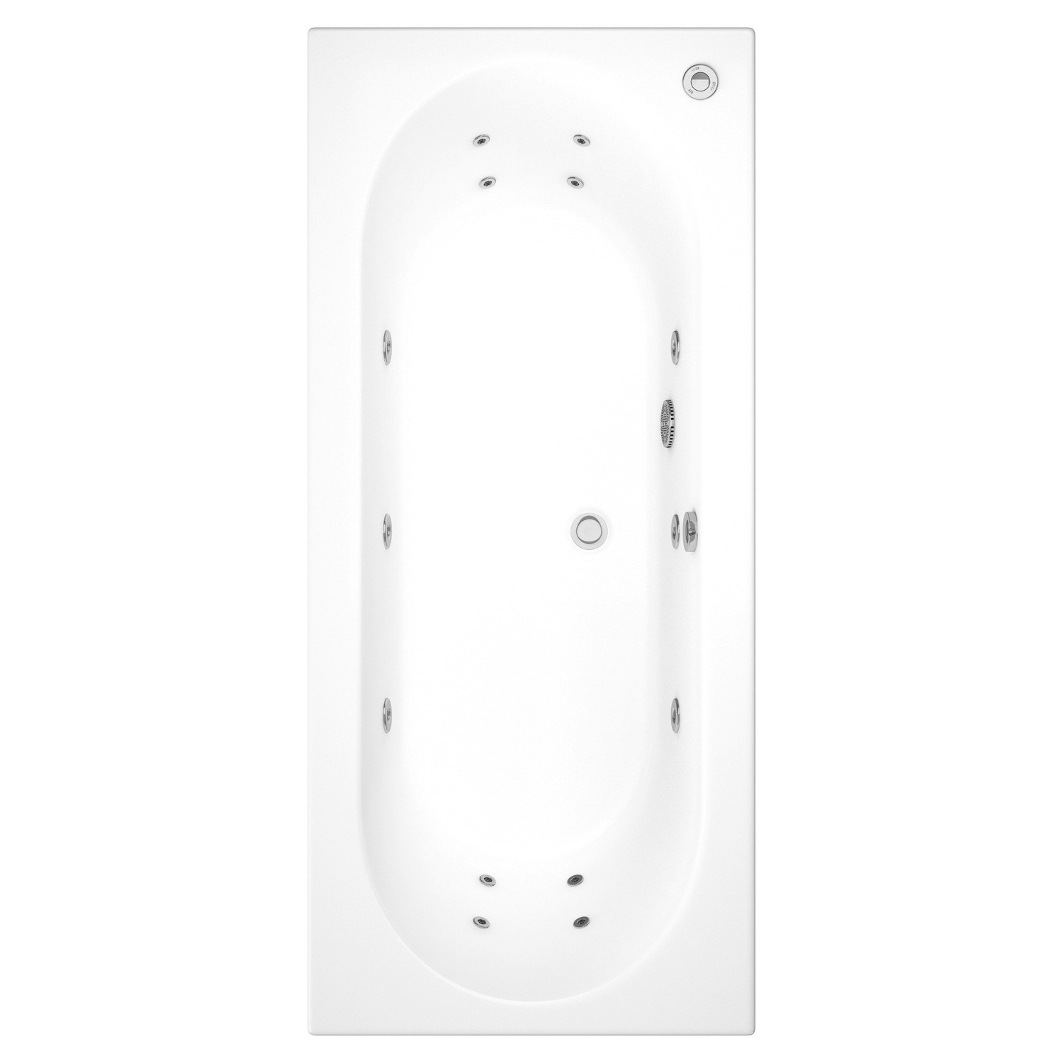 Double Ended Whirlpool Spa Bath with 14 Whirlpool Jets 1700 x 750mm - Burford - Image 4