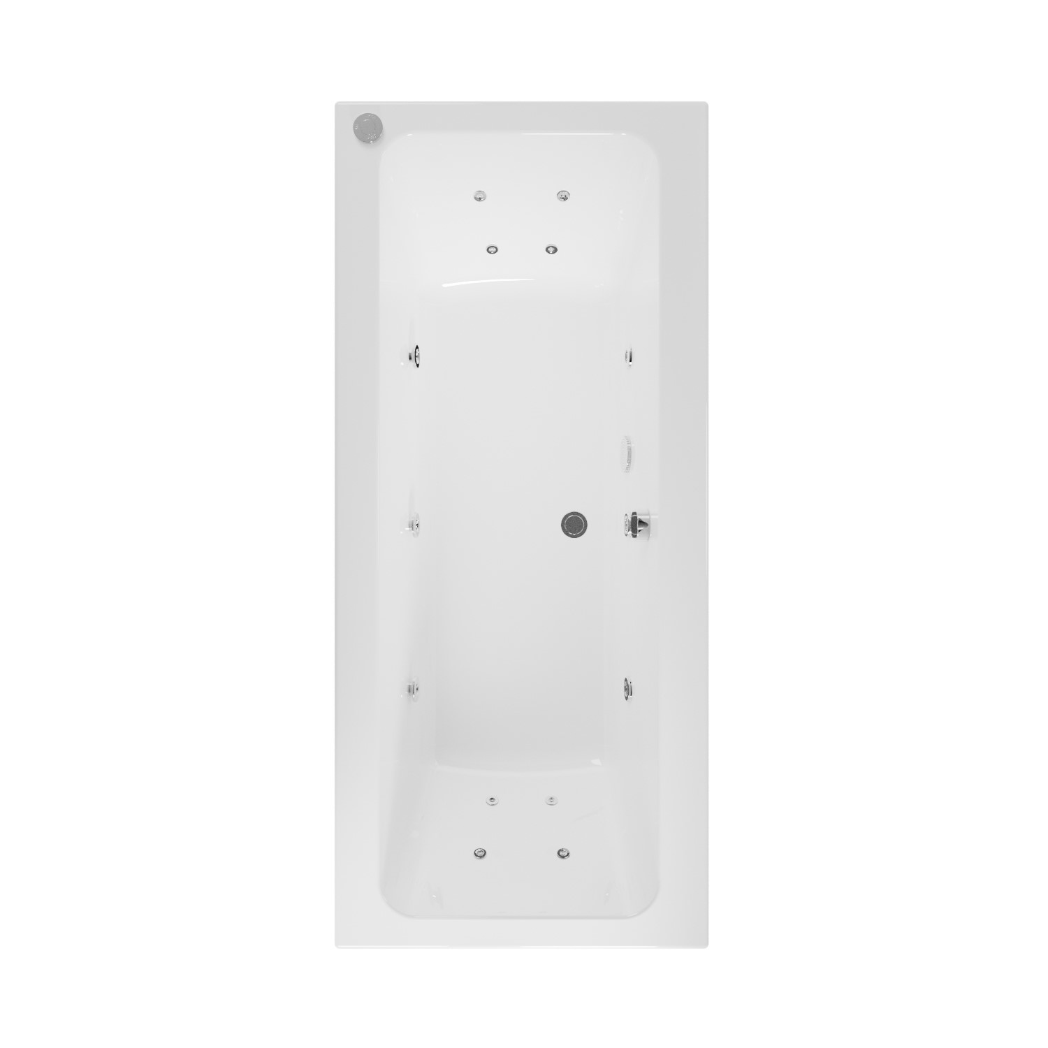 Double Ended Whirlpool Spa Bath with 14 Whirlpool Jets 1800 x 800mm - Chiltern - Image 4