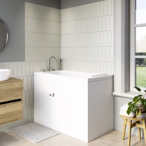 Small Deep Walk In Bath Right Hand with Front Panel & Integrated Seat 1210 x 660mm - Princeton