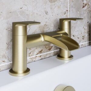 Brushed Brass Bath Mixer Tap - Elina