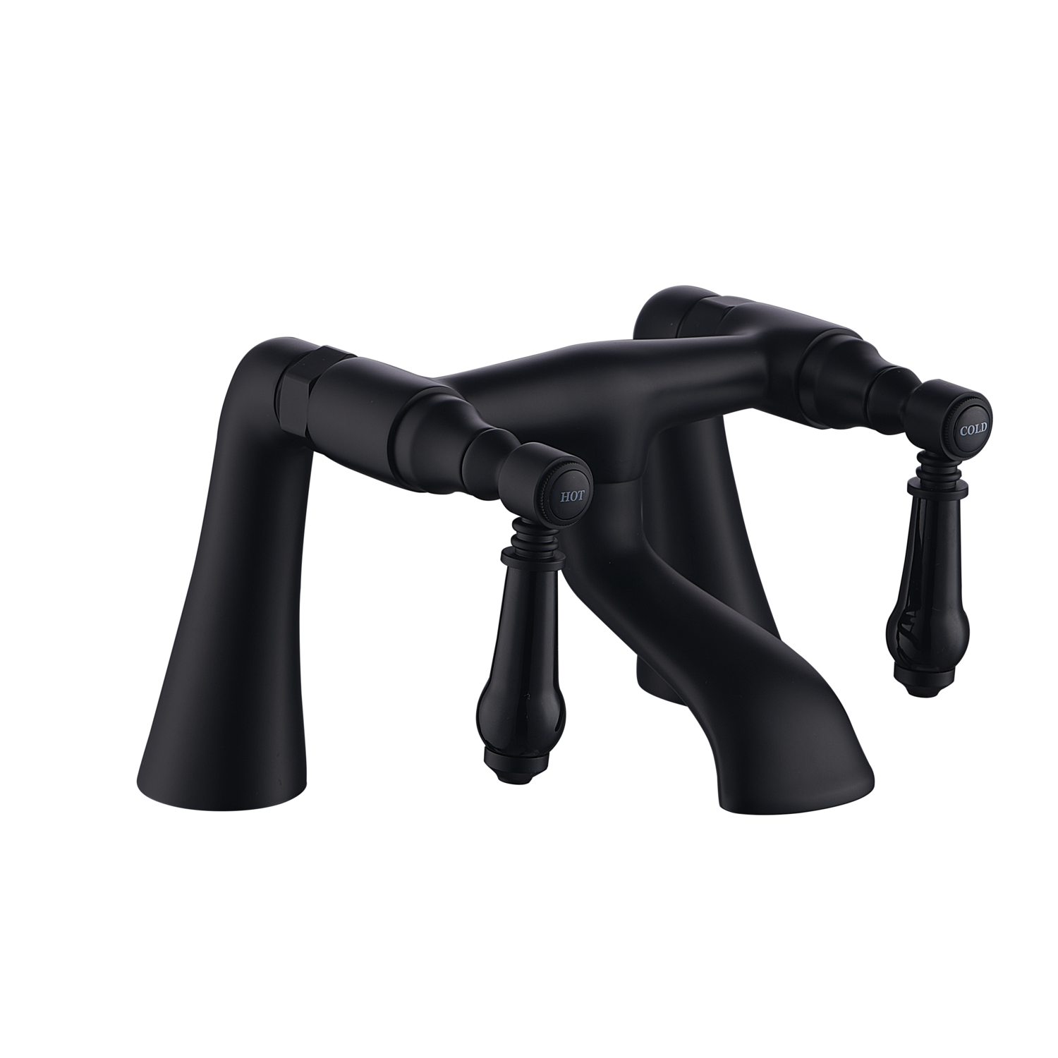 Matt Black Traditional Bath Filler - Helston - Image 2