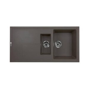 Single Bowl Inset Grey Granite Kitchen Sink with Reversible Drainer - Essence