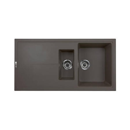 Single Bowl Inset Grey Granite Kitchen Sink with Reversible Drainer - Essence