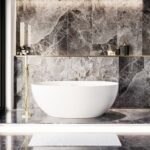 Freestanding Double Ended Stone Resin Solid Surface Bath 1500 x 720mm - Opal