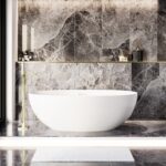Freestanding Double Ended Stone Resin Solid Surface Bath 1700 x 750mm - Opal