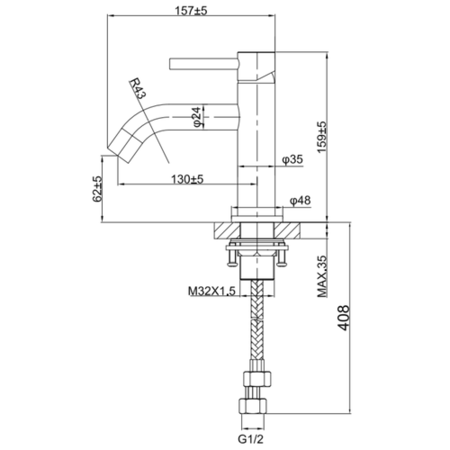 Chrome Cloakroom Mono Basin Mixer Tap - Arissa - Image 3