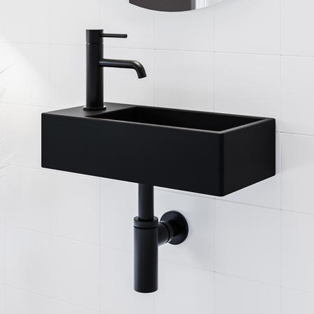 Black Mono Basin Mixer Tap - Arissa - Image 3