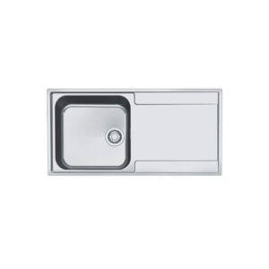Single Bowl Chrome Stainless Steel Kitchen Sink with Right Hand Drainer - Franke Maris