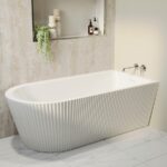 Freestanding Single Ended Right Hand Fluted Corner Bath 1650 x 800mm - Amaro