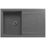 Rocklite Bredon Single Bowl Inset Grey Composite Kitchen Sink with Reversible Drainer