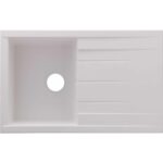 Rocklite Bredon Single Bowl Inset White Composite Kitchen Sink with Reversible Drainer
