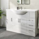 1200mm White Freestanding Vanity Unit with Basin - Classic