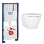 Wall Hung Rimless Short Projection Toilet Grohe Cistern and Frame - Newport