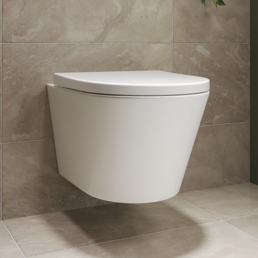 Wall Hung Rimless Short Projection Toilet with Soft Close Seat - Newport