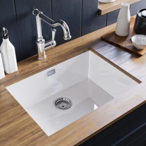 Single Bowl White Ceramic Kitchen Sink- Taylor & Moore Esme