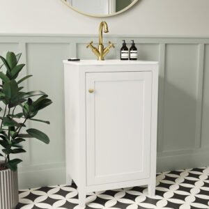 500mm White Freestanding Vanity Unit with Basin - Kinsley