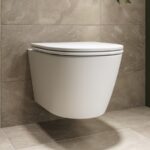 Matt White Wall Hung Rimless Short Projection Toilet with Soft Close Seat - Newport
