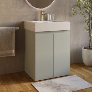 600mm Green Freestanding Vanity Unit with Basin - Panama