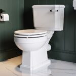 Close Coupled Traditional Toilet with Wooden Soft Close Seat & Black Fittings - Park Royal