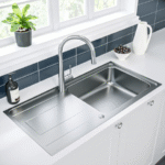Single Bowl Inset Chrome Stainless Steel Kitchen Sink with Reversible Drainer - Enza Isabella