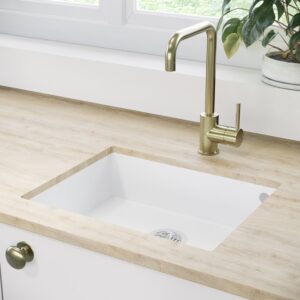 Single Bowl Undermount White Granite Composite Kitchen Sink - Enza Madison
