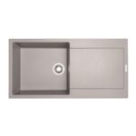 Single Bowl Inset Beige Composite Kitchen Sink with Reversible Drainer - Essence