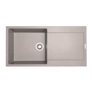 Single Bowl Inset Beige Composite Kitchen Sink with Reversible Drainer - Essence