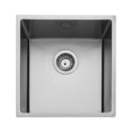 Rangemaster Kube Single Bowl Inset / Undermount Chrome Stainless Steel Kitchen Sink