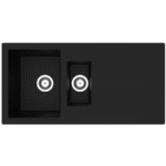 Rocklite Milton 1.5 Bowl Inset Black Composite Kitchen Sink with Reversible Drainer