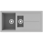 Rocklite Milton 1.5 Bowl Inset Grey Composite Kitchen Sink with Reversible Drainer