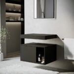 600mm Black Wall Hung Countertop Shelves - Porto