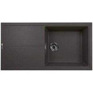 Single Bowl Inset Gunmetal Grey Granite Kitchen Sink with Reversible Drainer - Essence