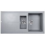 1.5 Bowl Inset Grey Granite Kitchen Sink with Reversible Drainer - Essence