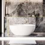 Freestanding Double Ended Stone Resin Solid Surface Bath 1500 x 720mm - Opal