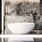 Freestanding Double Ended Stone Resin Solid Surface Bath 1700 x 750mm - Opal