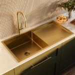 Inset sink Brushed Brass Stainless Steel Kitchen Sink - Enza Tamara