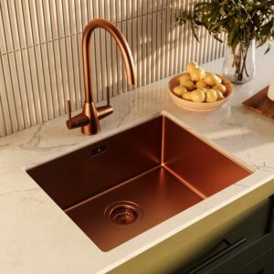 Single Bowl Copper Undermount Stainless Steel Kitchen Sink - Enza