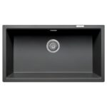 Single Bowl Undermount Gunmetal Grey Granite Kitchen Sink with Reversible Drainer - Essence