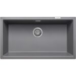 Single Bowl Undermount Grey Granite Kitchen Sink with Reversible Drainer - Essence