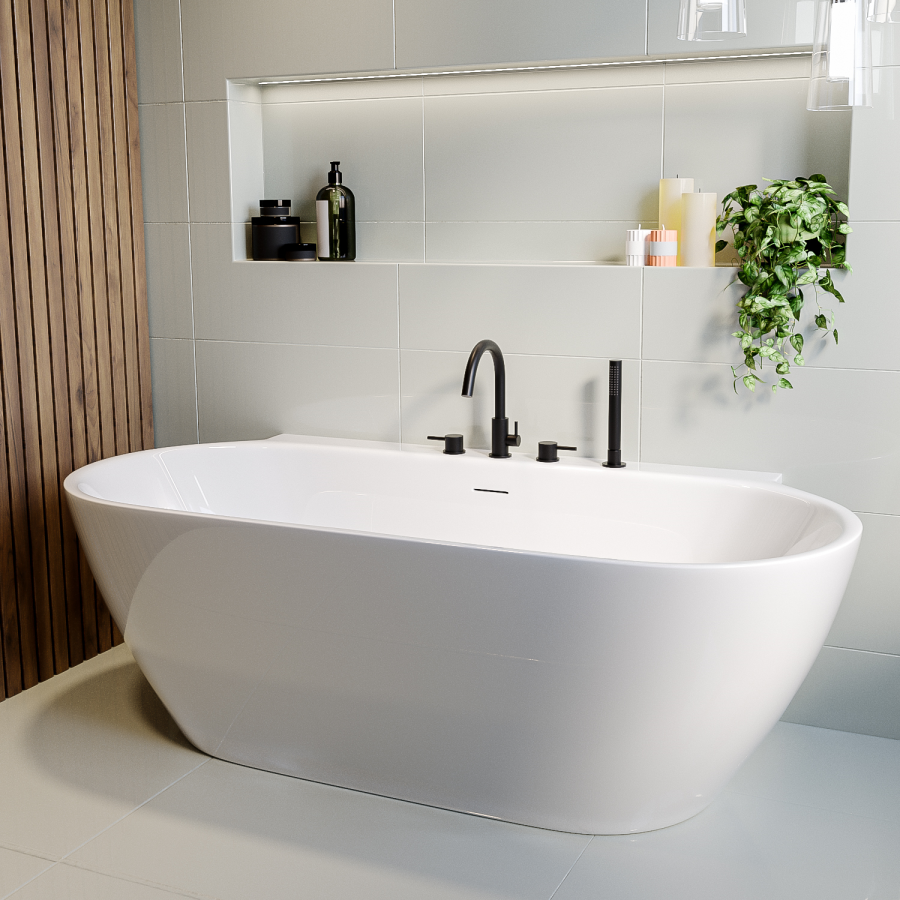 Freestanding Double Ended Back to Wall Bath 1700 x 800mm - Alto - Image 2