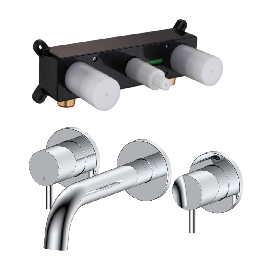 Chrome Wall Mounted Basin Mixer Tap - Arissa - Image 2