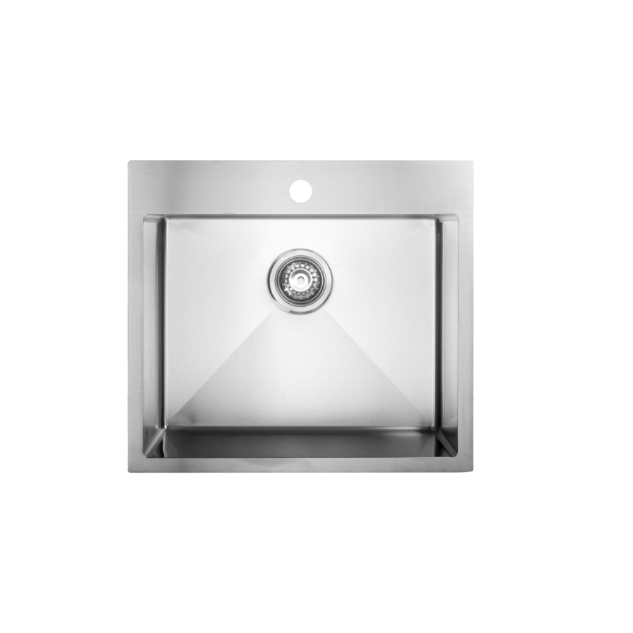 Single Bowl Inset Chrome Stainless Steel Kitchen Sink - Enza Aria - Image 2