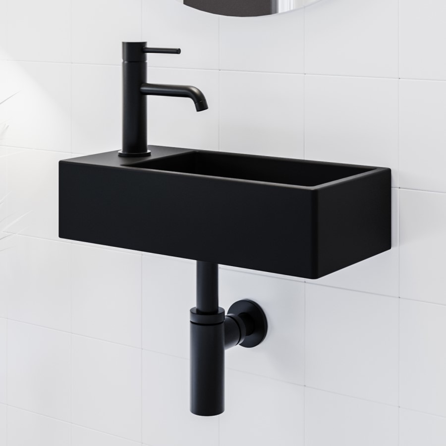 Black Cloakroom Mono Basin Mixer Tap - Arissa - Image 2