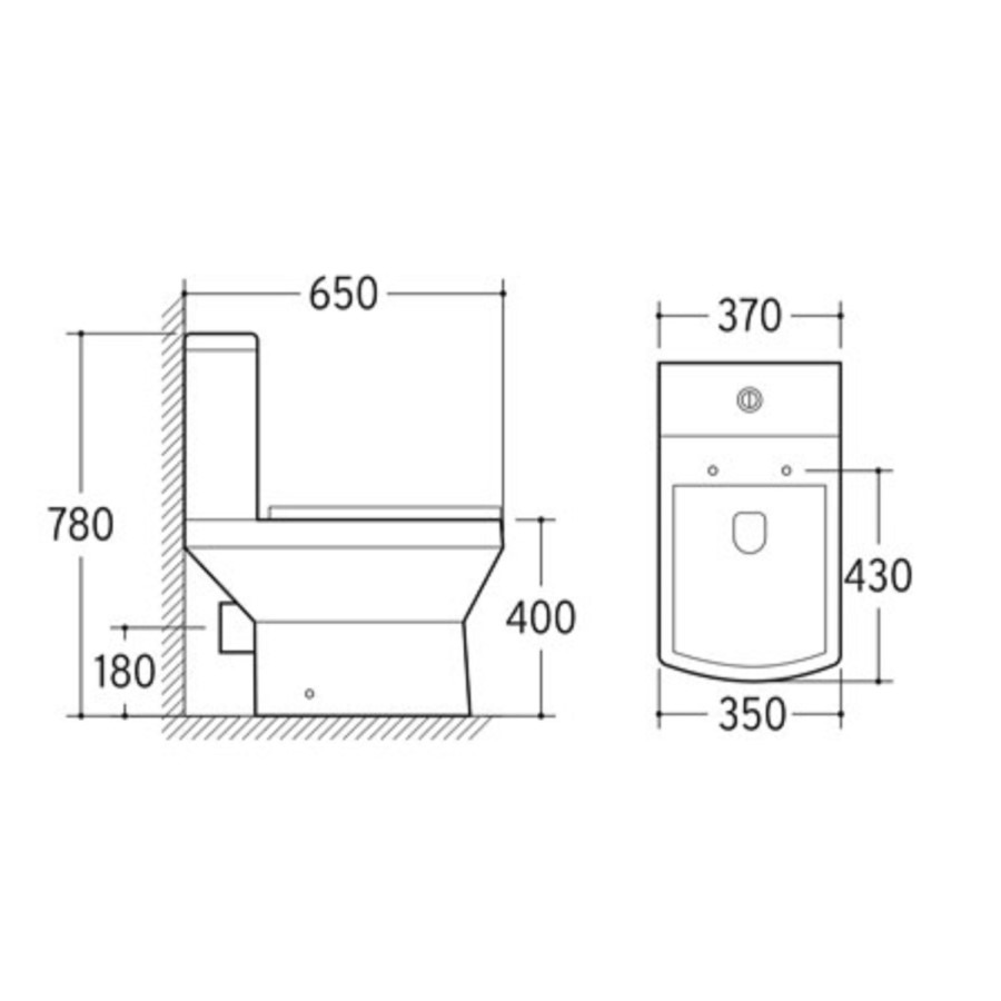 Close Coupled Toilet with Soft Close Seat - Tabor - Image 2